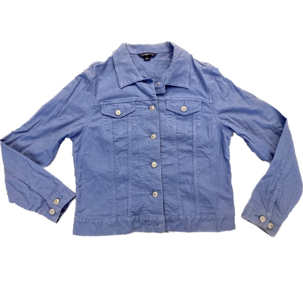 A02 Lands End Jacket 90s 80s Cotton Denim Blue Jean Chino sz Medium (10-12)